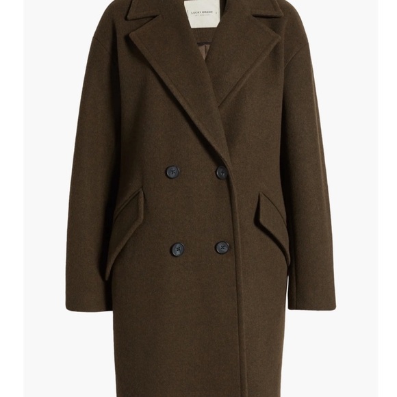 Lucky Brand Dark Brown Pea Coat - Picture 5 of 5